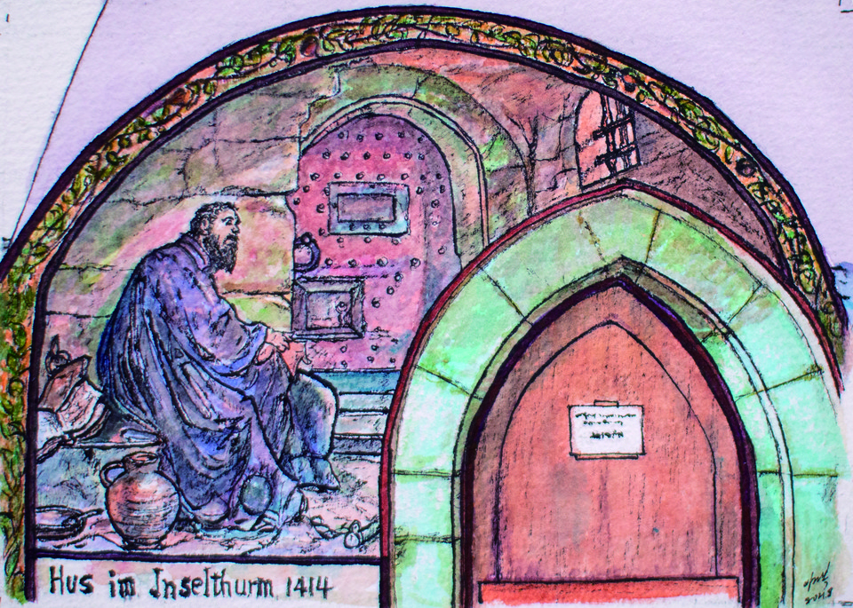 〔그림1〕 후스는 성경만이 진리의 원천이며, 예수 그리스도만이 교회의 머리라고 외쳤다.