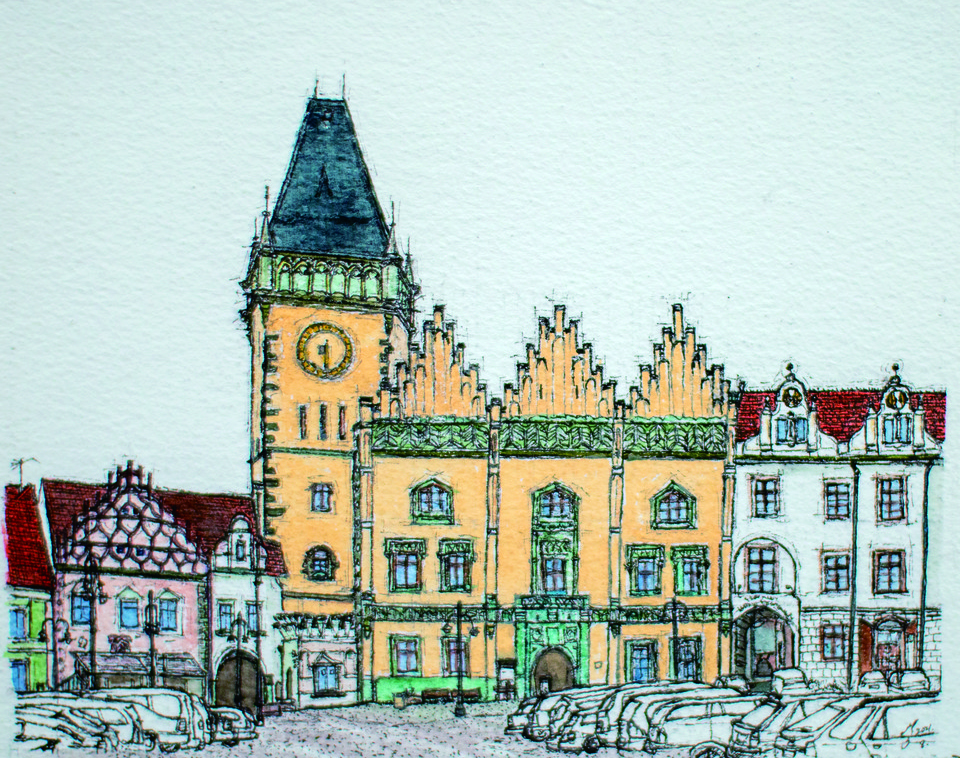 〔그림3〕 타보르 시청사와 얀 지스카(Jan Ziska) 광장의 풍경이다.