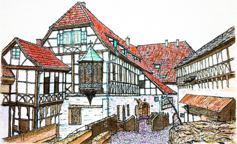 〔그림3〕 루터는 1521년 5월부터 1522년 3월까지 이 성의 작은 방에 숨어 지내면서 하나님의 얼굴을 직면하며 자신이 걸어가 는 길이 옳은 방향인지를 물었다.&nbsp;<br>