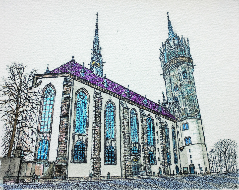 〔그림1〕은 1517년 10월 31일 루터가 ‘95개 논제’를 게시했던 성 교회이다.