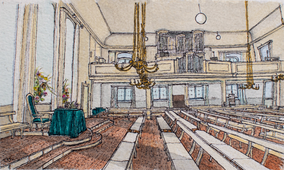 〔그림3〕 헤른후트 예배당 내부의 모습이다.