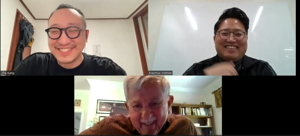 존 카푸토 교수와의 인터뷰는 온라인 플랫폼을 통해 비대면으로 진행되었다. (사진: 필자 제공)&nbsp;